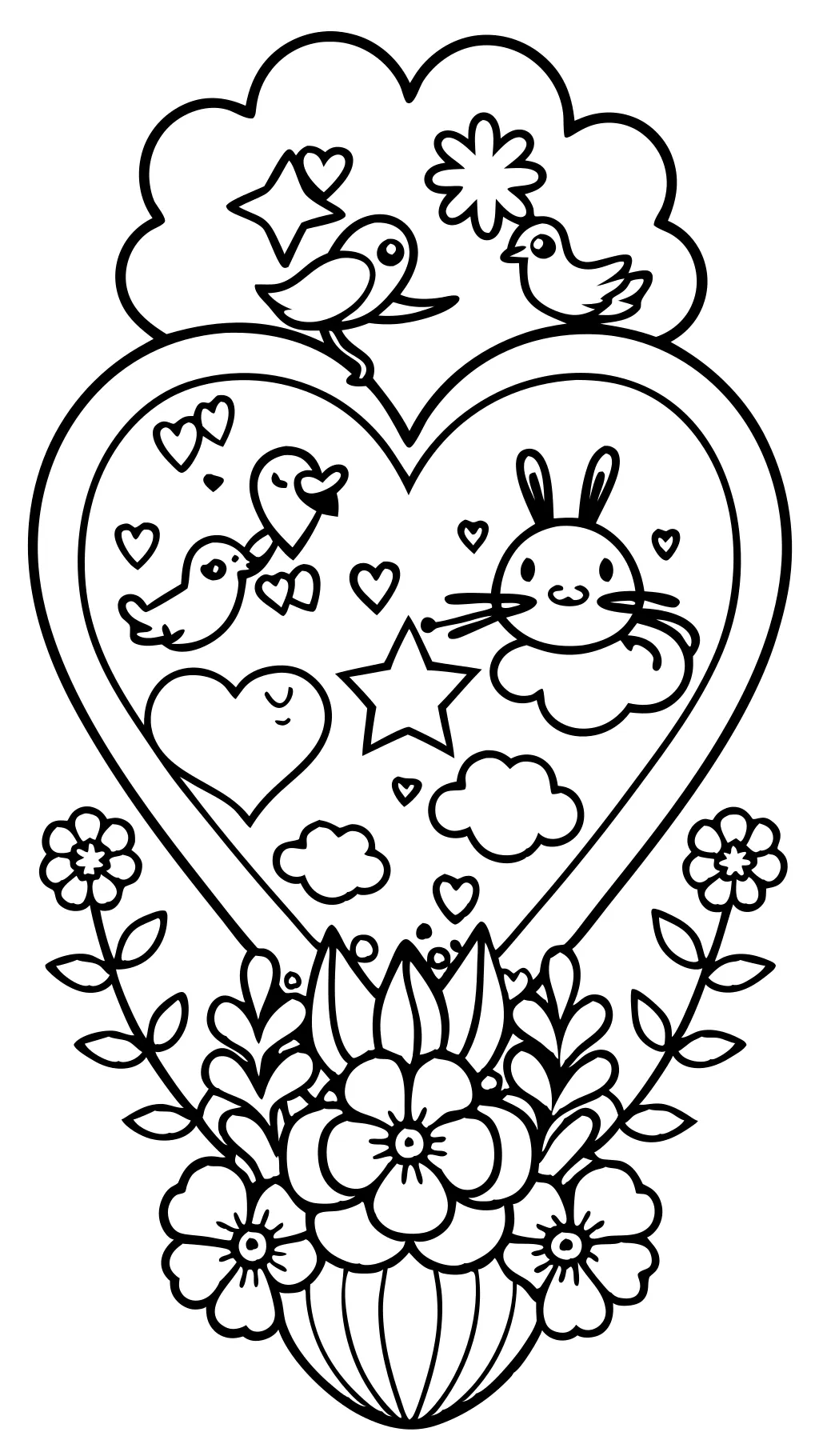 coloring page love